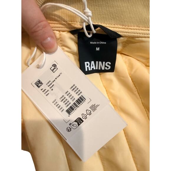 RAINS- Quilted Waterproof Tie Waist Coat/ Medium/ NWT - Picture 7 of 8